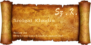 Szolgai Klaudia névjegykártya