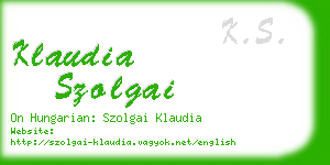 klaudia szolgai business card